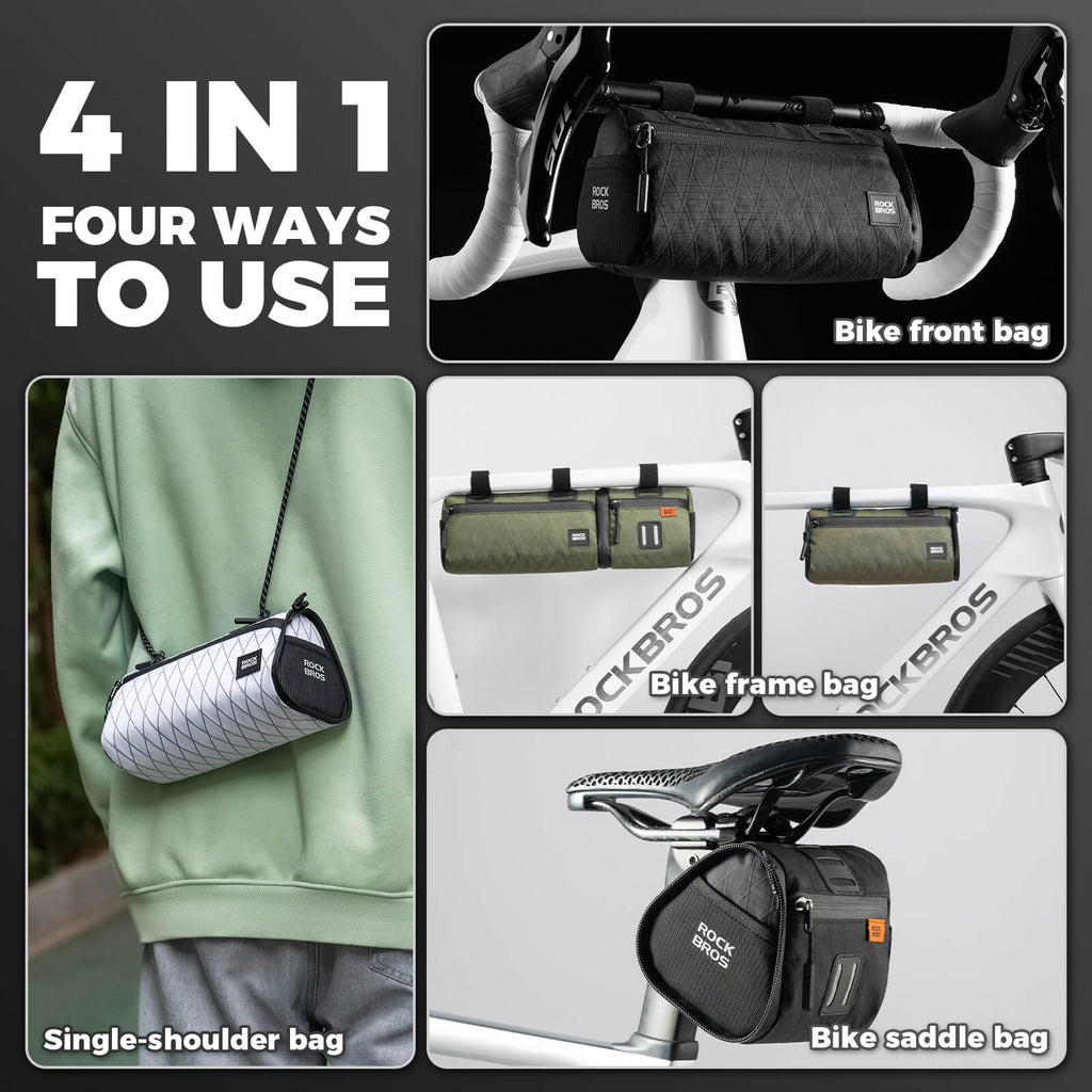 ROCKBROS Versatile 2-in-1 Bike Bag Waterproof Handlebar Bag With Shoulder Strap