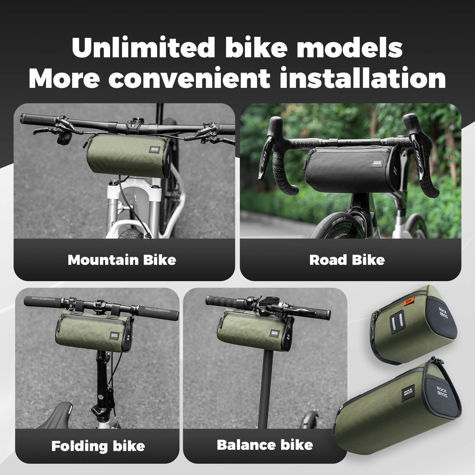ROCKBROS Versatile 2-in-1 Bike Bag Waterproof Handlebar Bag With Shoulder Strap