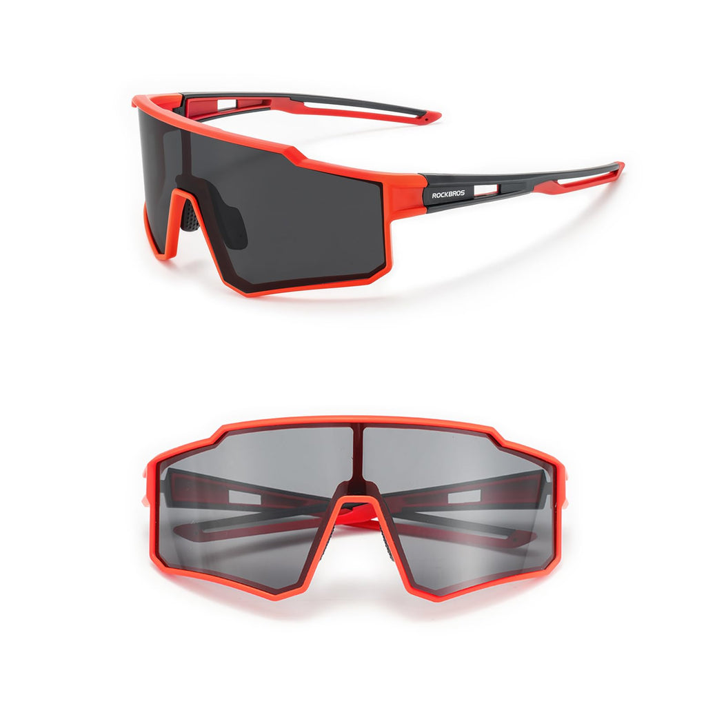 ROCKBROS Sports Sunglasses UV400 Protection Cycling Glasses with TR90 Frame #Style_Red Polarized Lense