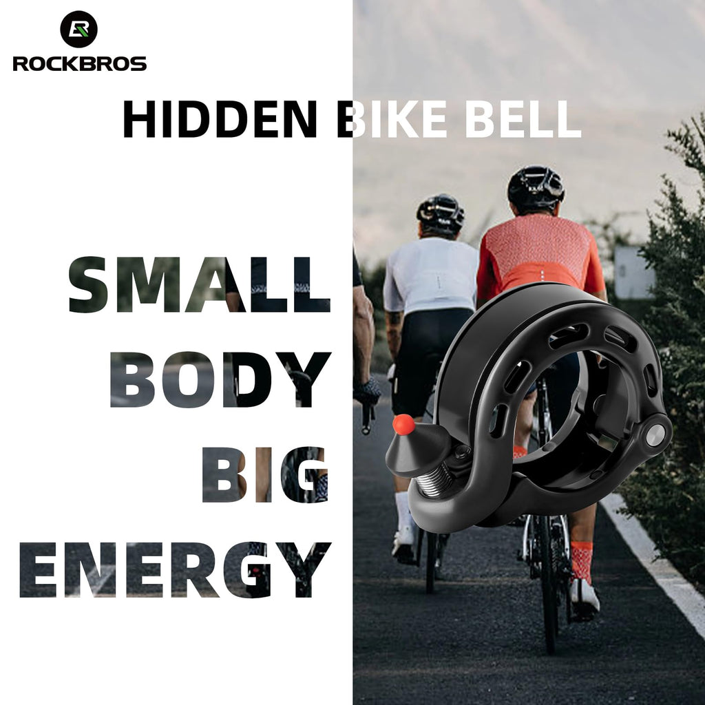 Clear-sounding hidden bike bell fits on handlebars for cyclists