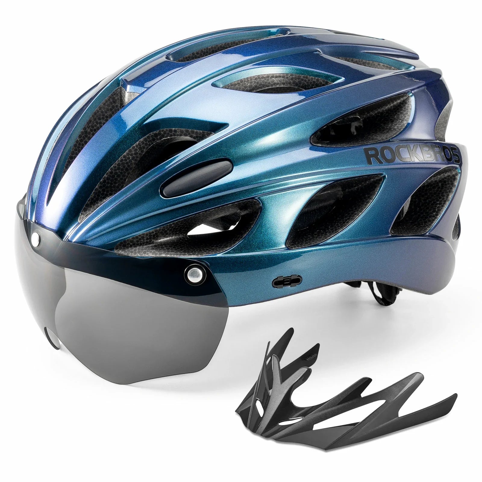 Lightweight adjustable adult cycling helmet in blue#Color_Blue