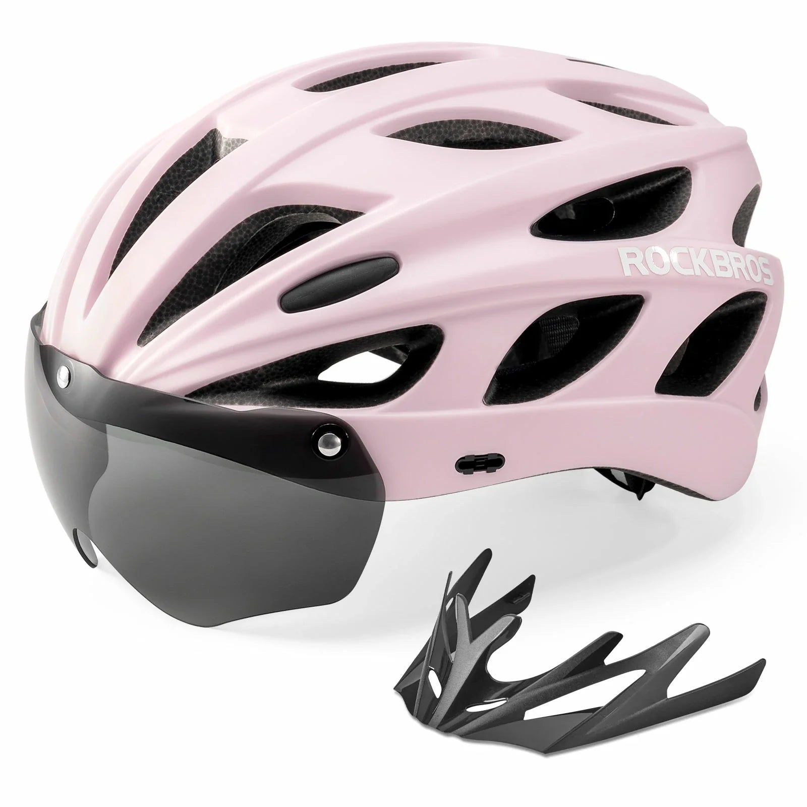 Lightweight adjustable adult cycling helmet in pink#Color_Pink