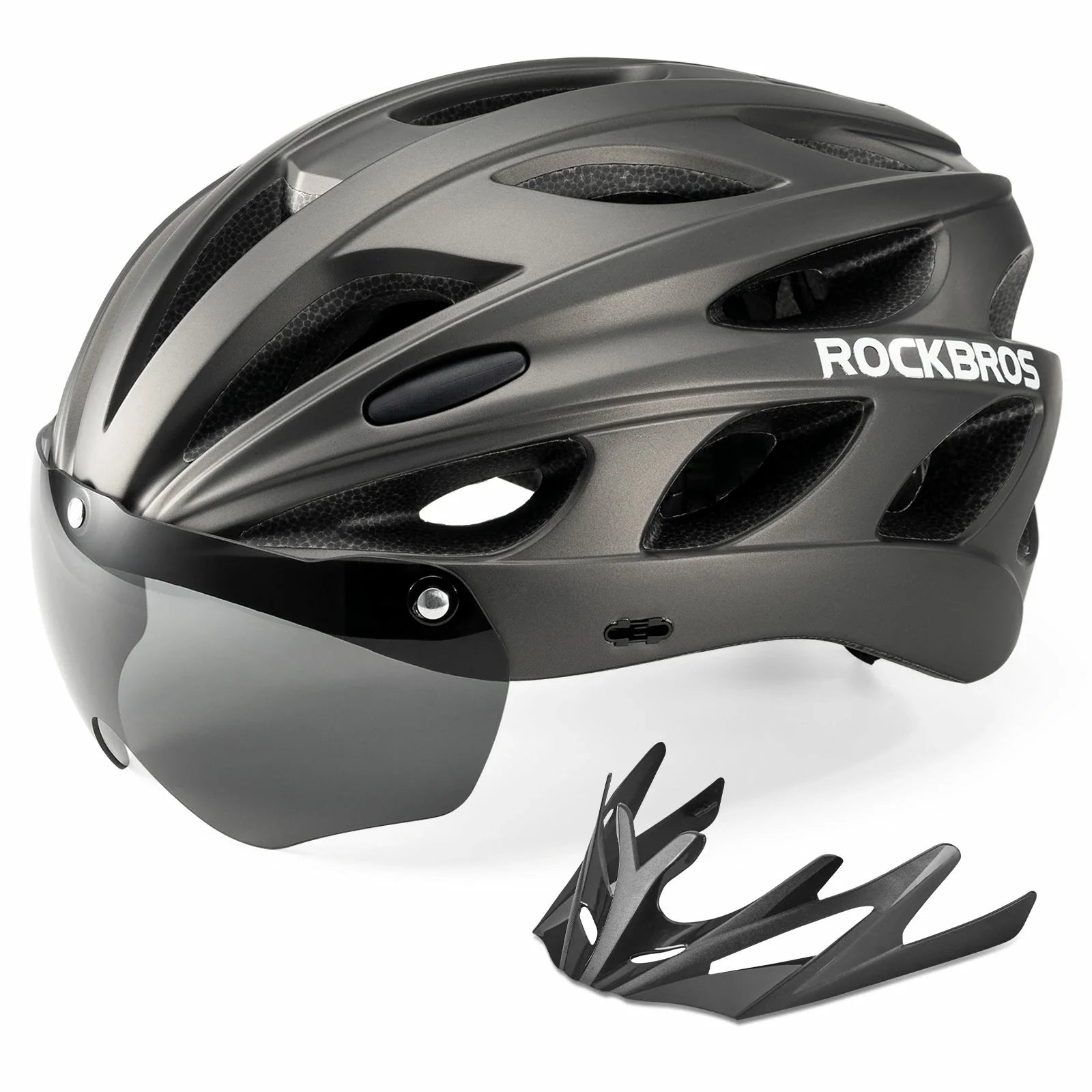 Lightweight adjustable adult cycling helmet in titanium grey#Color_Titanium