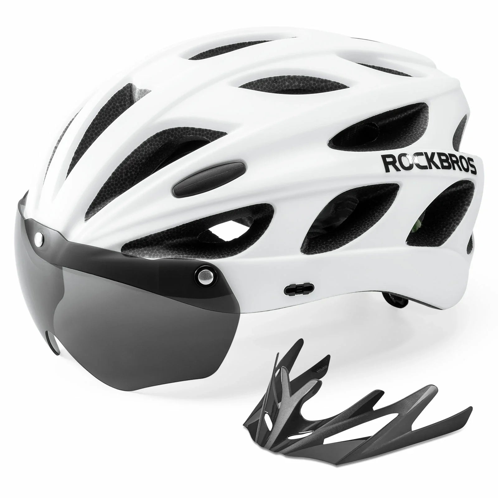 Lightweight adjustable adult cycling helmet in white#Color_White