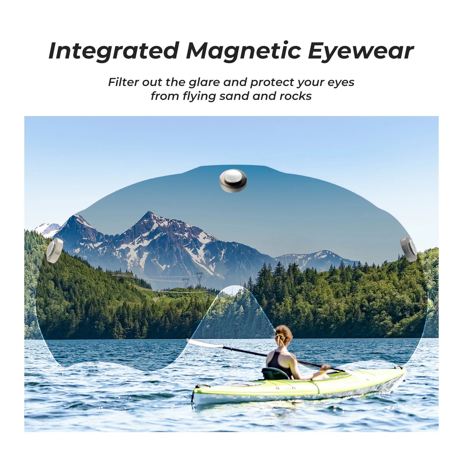 Lightweight adjustable adult cycling helmet with Magnetic Goggles