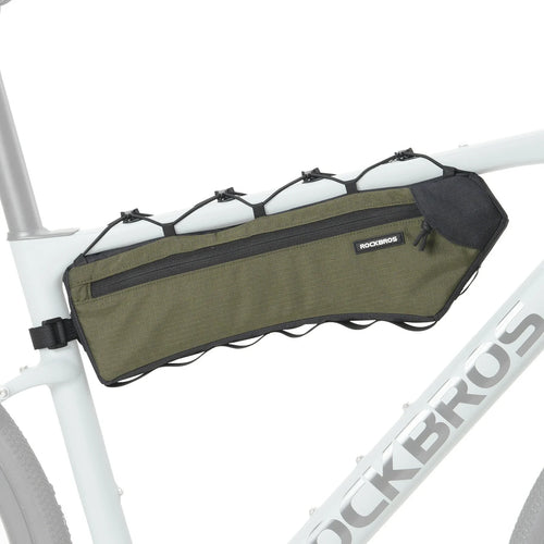 Waterproof bike frame bag, triangle bicycle pouch with side zipper, easy mount for road, gravel and MTB cycling