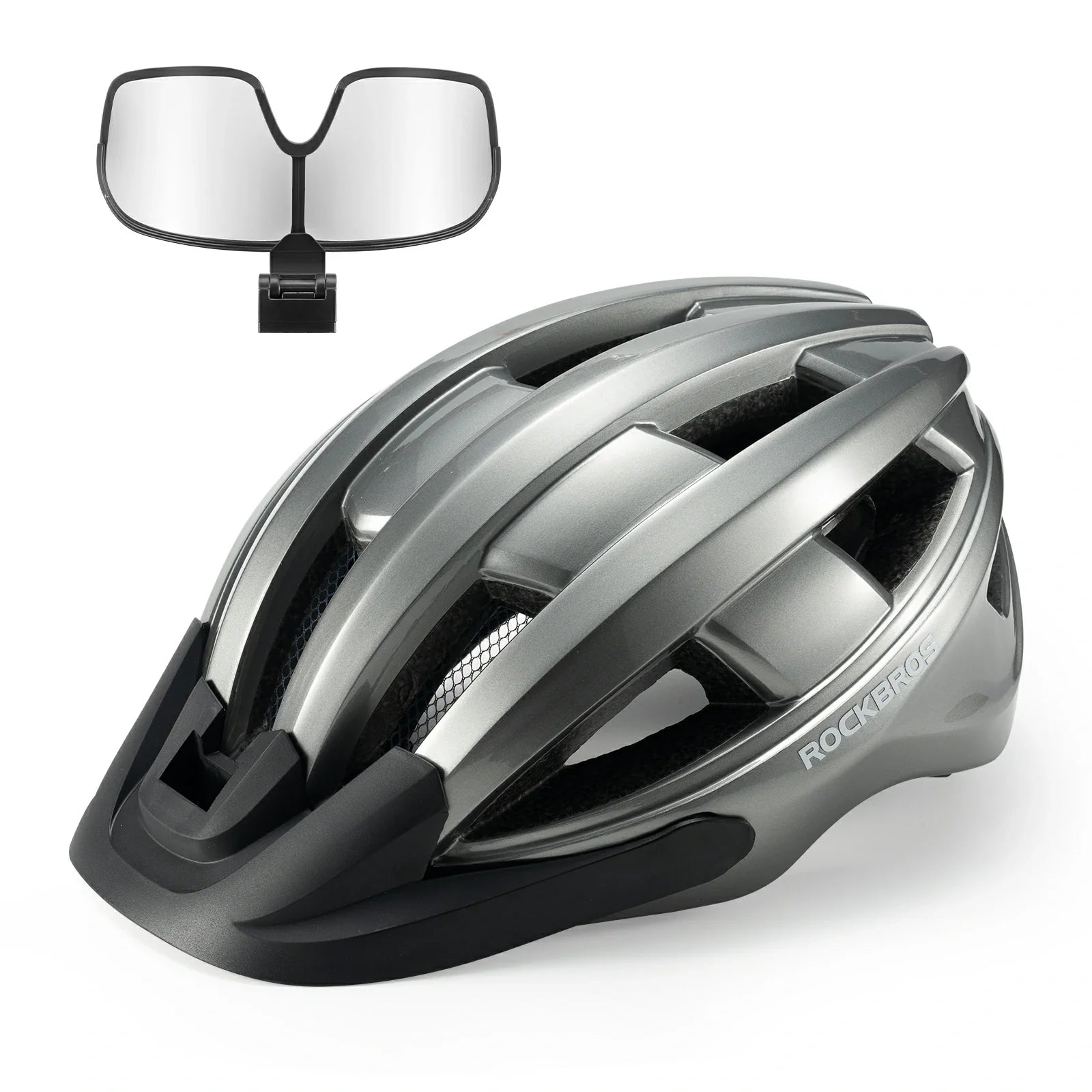 Helmet for cycling with photochromic visor and USB light#Color_Gray