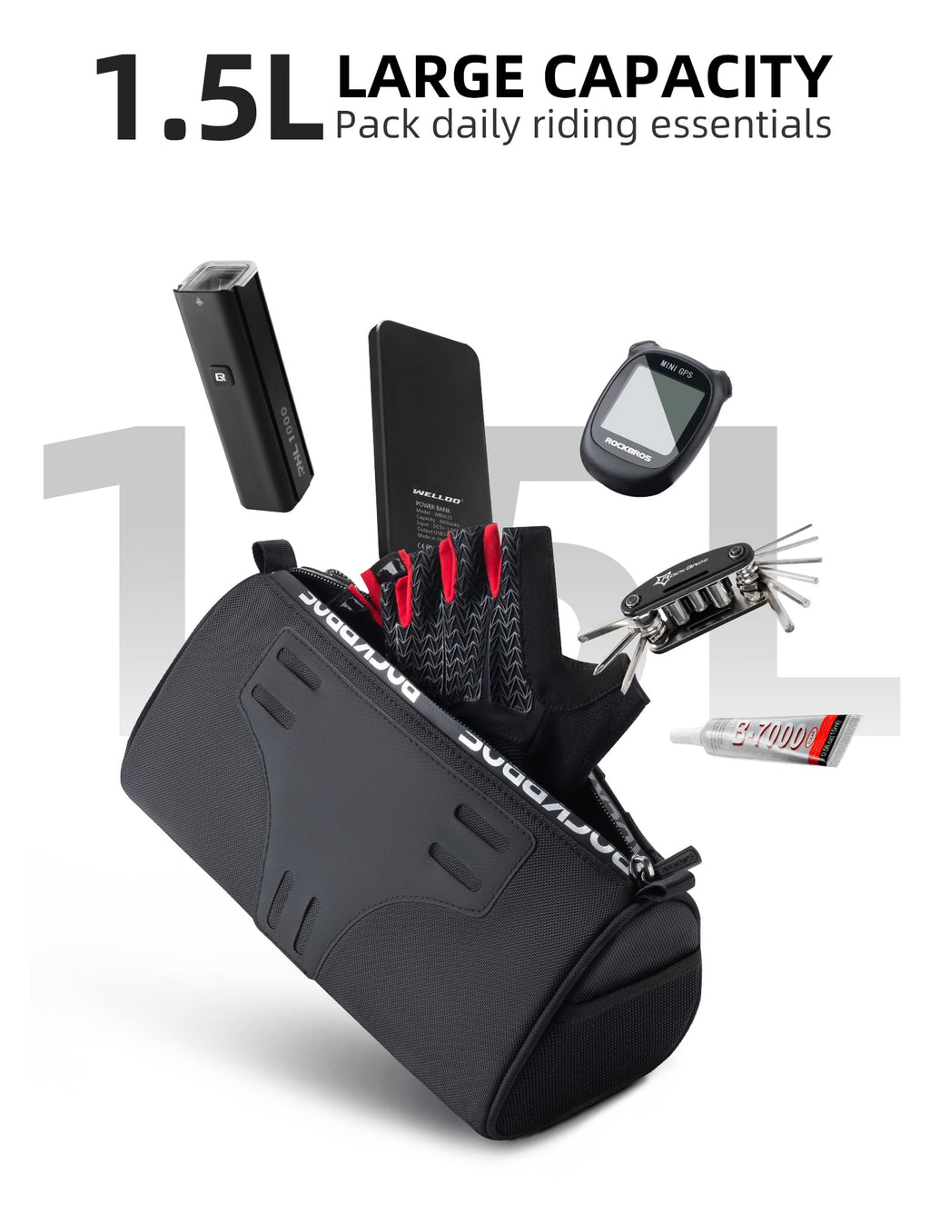 ROCKBROS Bicycle Handlebar Bag with Shoulder Strap 1.5L - ROCKBROS-UK