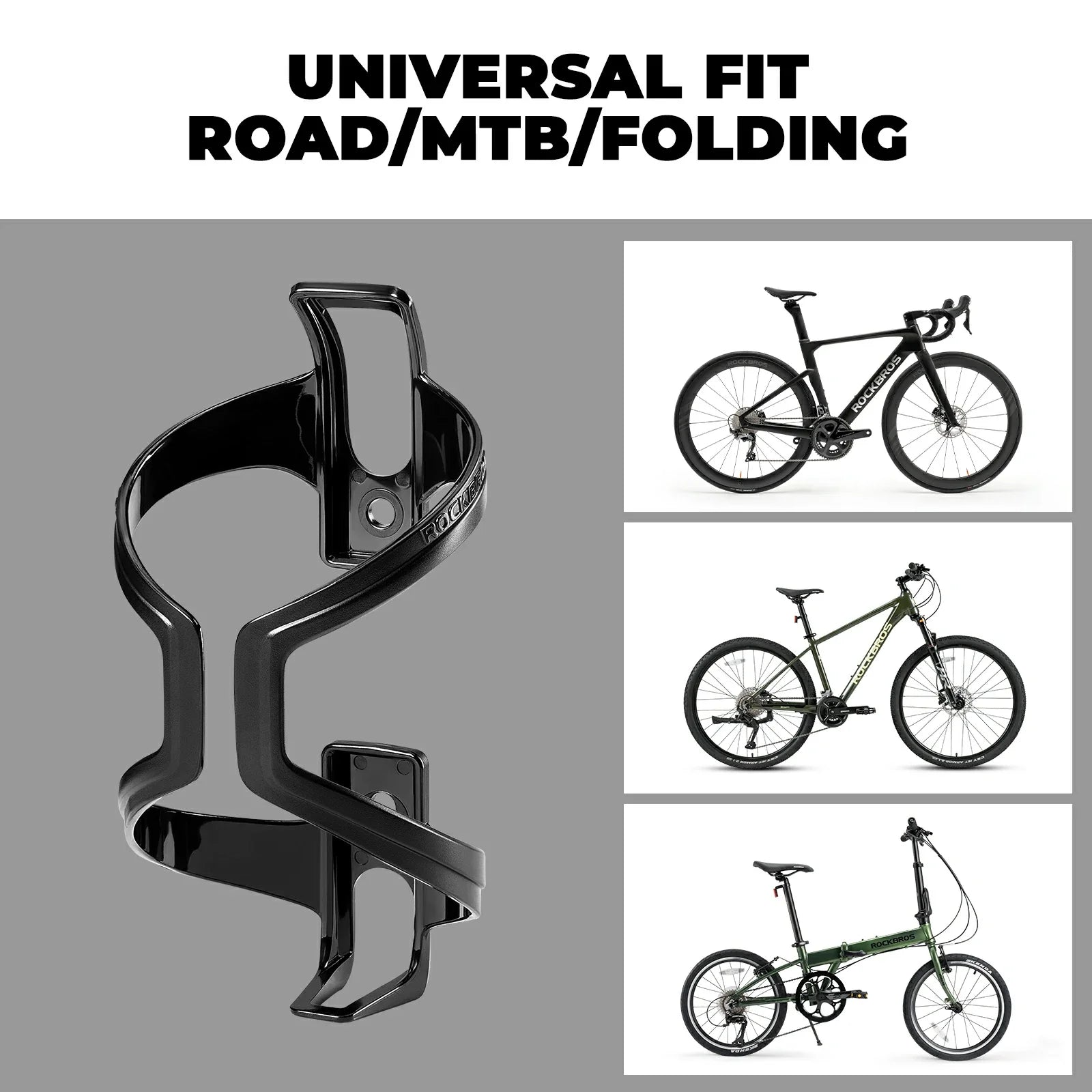 BlackPC lightweight bike bottle cage 2 pack wide opening design#color_black
