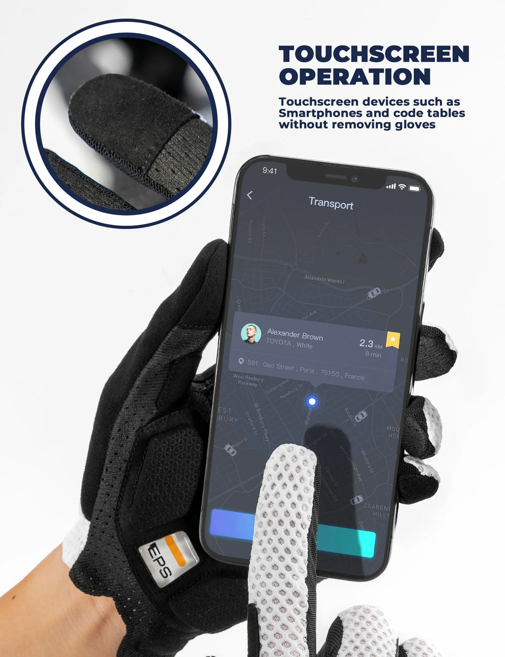 padded cycling gloves with touchscreen fingertips for comfortable and secure bike riding