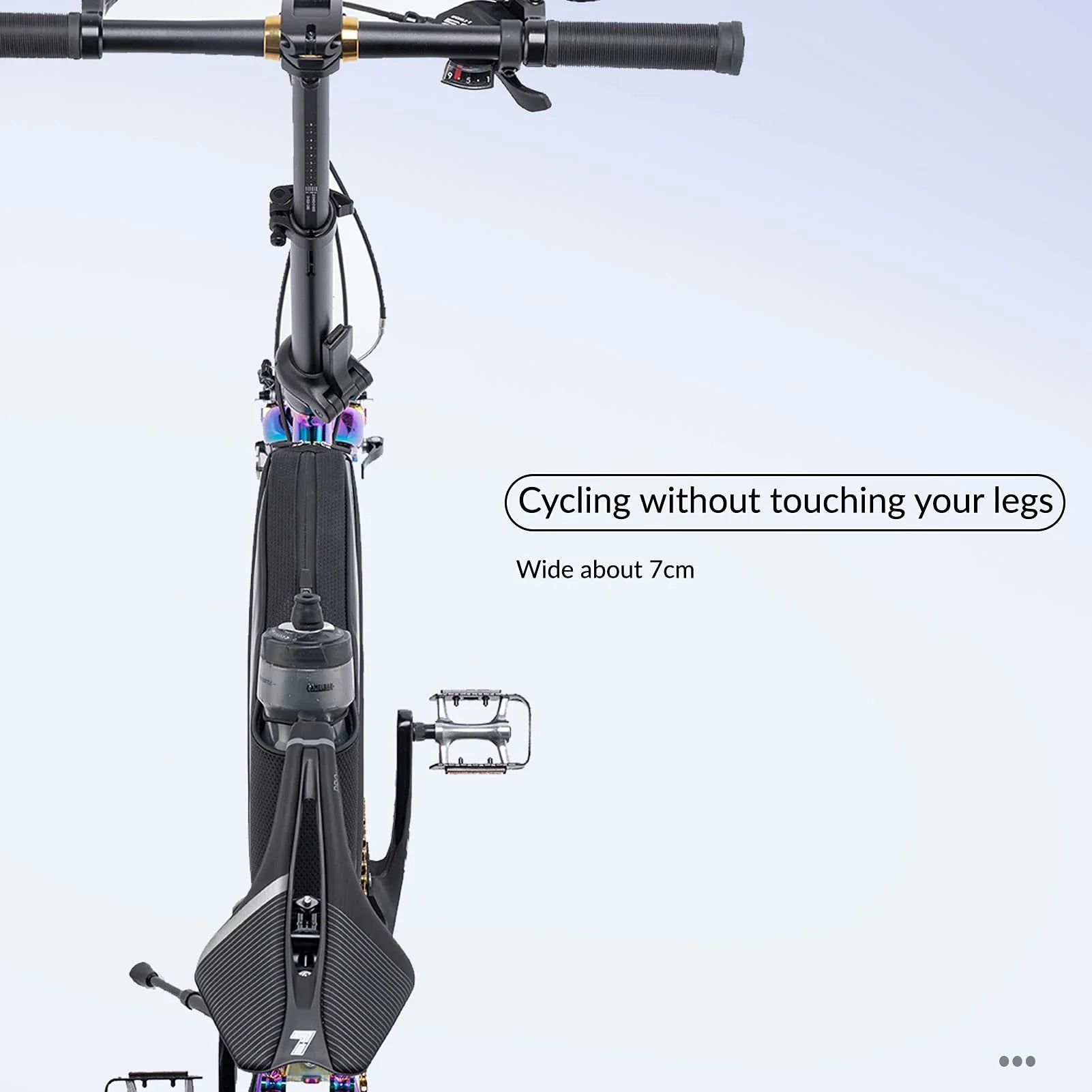 Cycling top tube bag with dual compartments for efficient storage