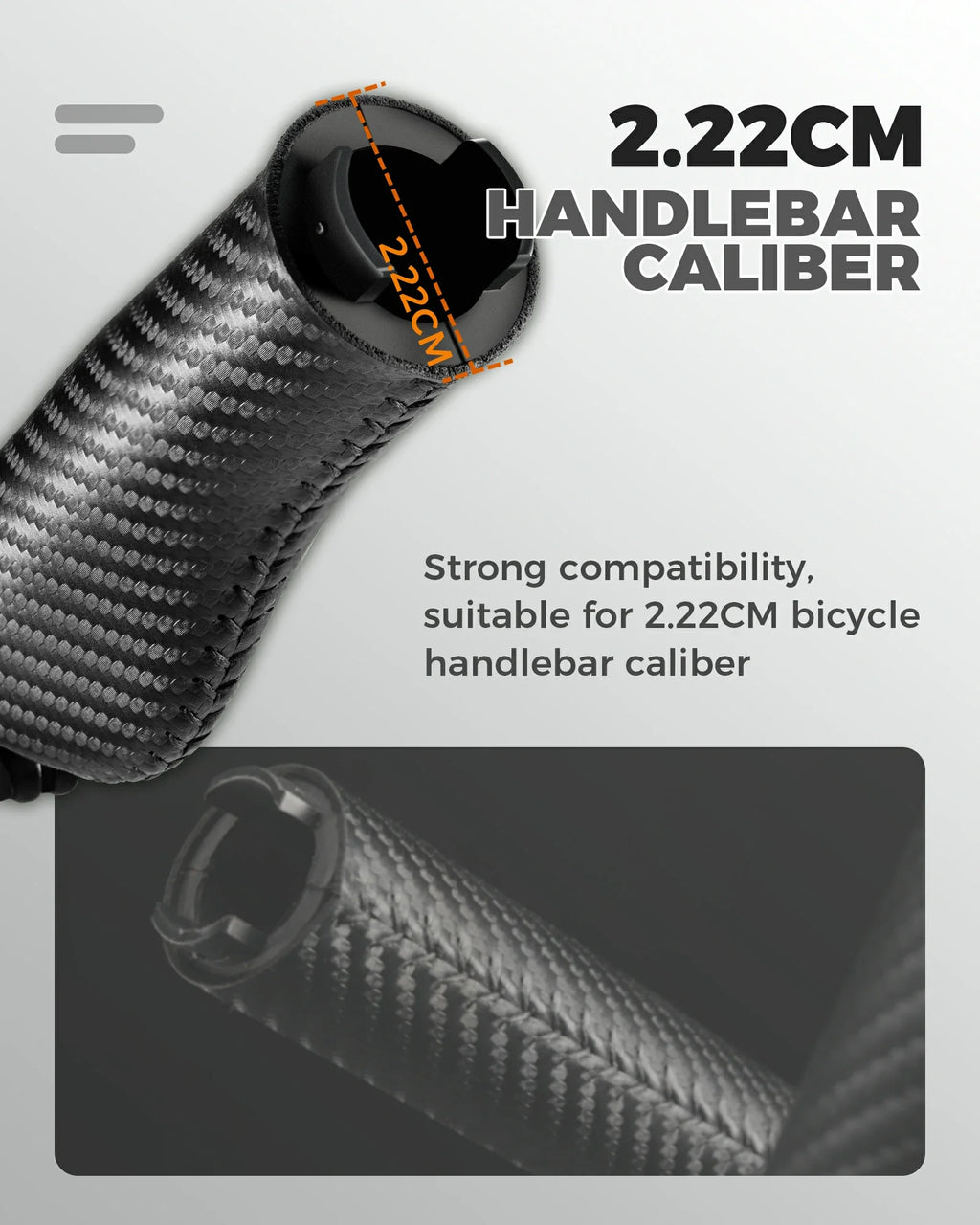 Classic cycling handlebar grips PU leather non-slip 22.2mm lock-on