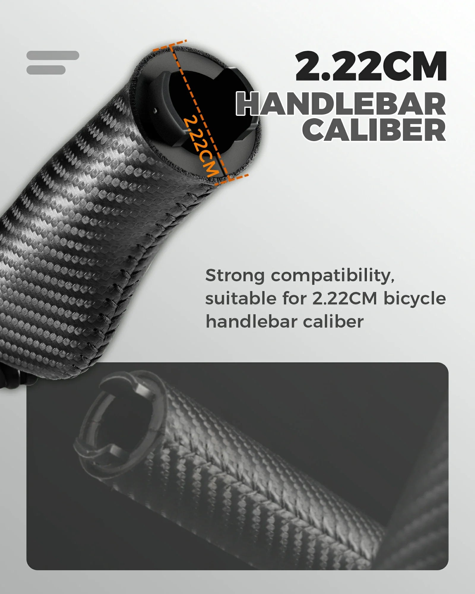 Classic cycling handlebar grips PU leather non-slip 22.2mm lock-on