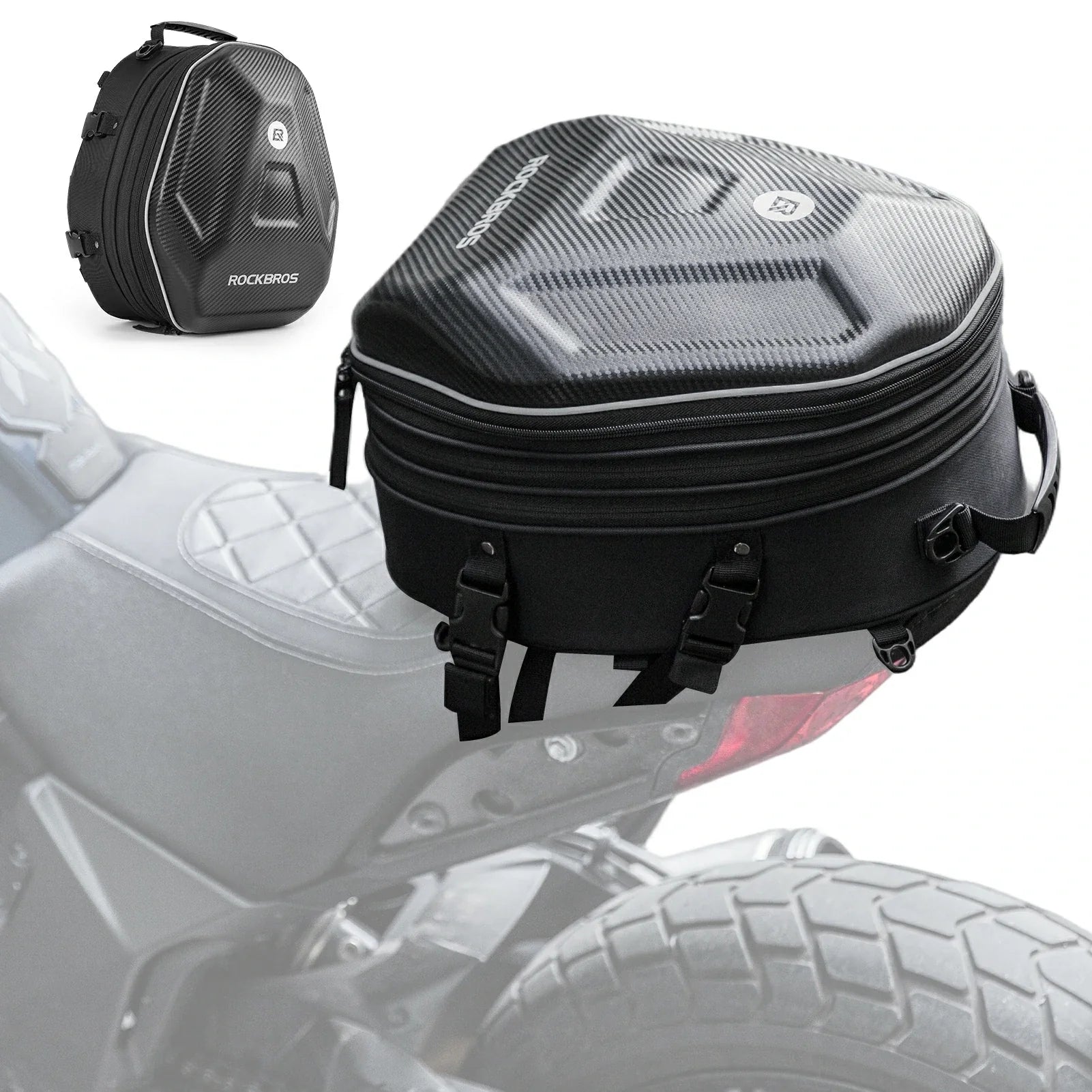 Expandable Waterproof Motorcycle Tail Bag 20-35L