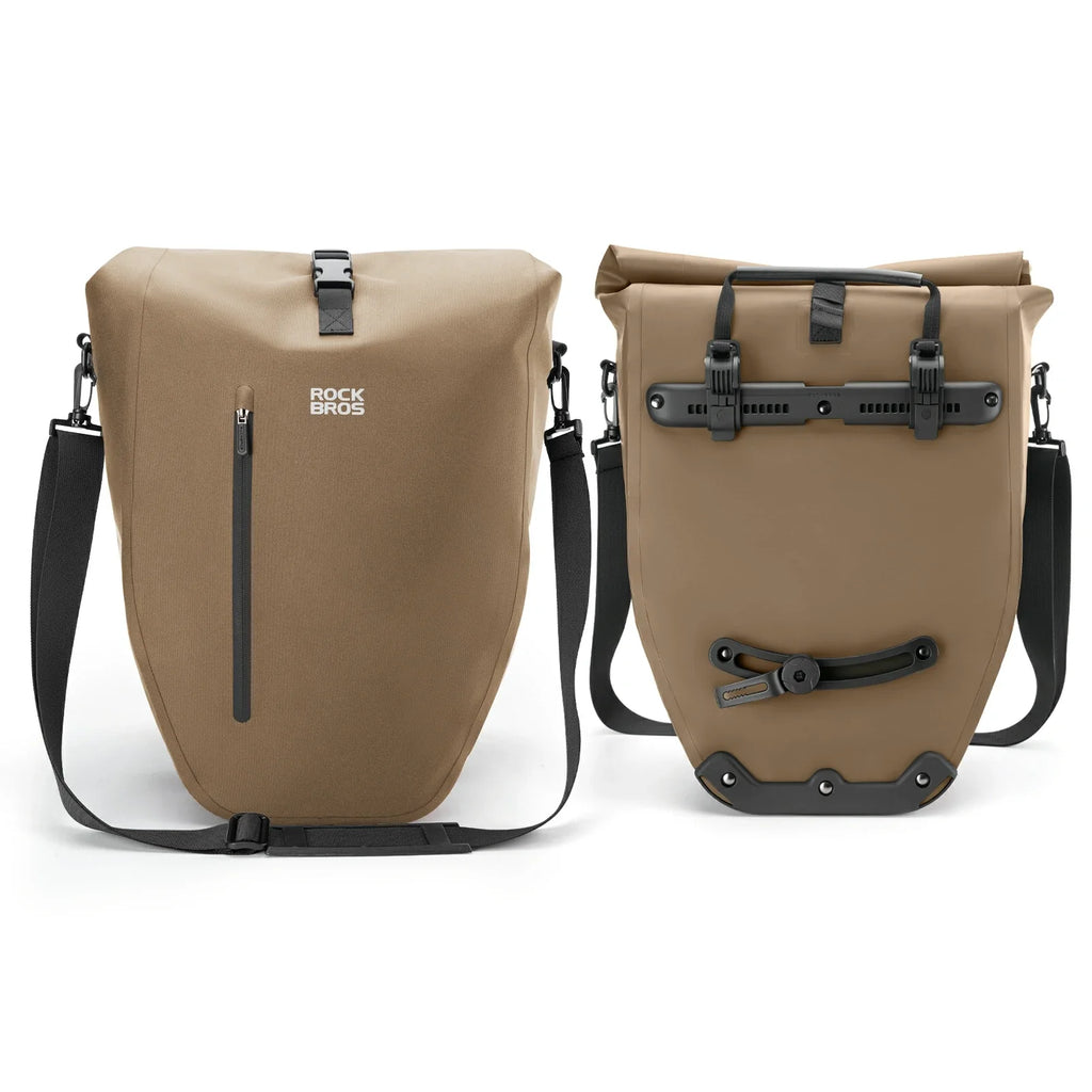 Fully waterproof bike pannier bag 20L in black#Color_Full-Reflective