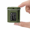 green ultralight electric air pump for camping and outdoor use#color_green
