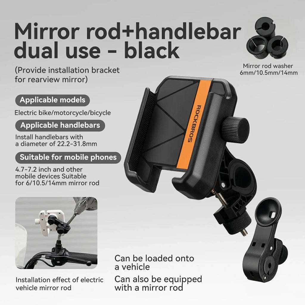 #Color_Black Size_mirror-rod+handlebar