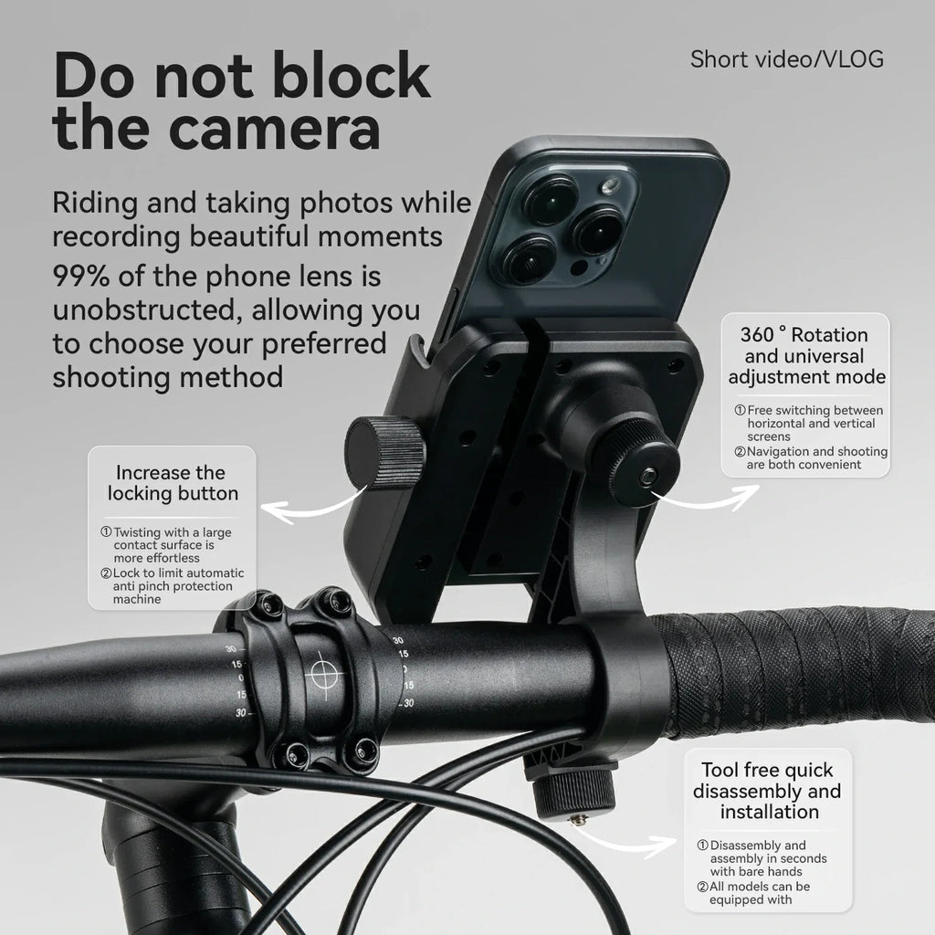 Soporte de Teléfono para Bicicleta, Medio Envolvente, Anti-Sobrecarga para 4.7-7.2''