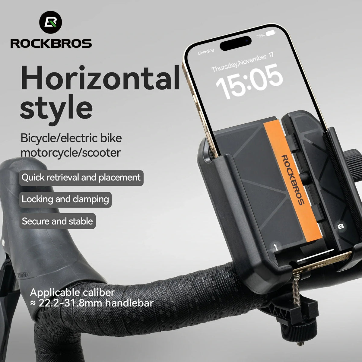 Soporte de Teléfono para Bicicleta, Medio Envolvente, Anti-Sobrecarga para 4.7-7.2''