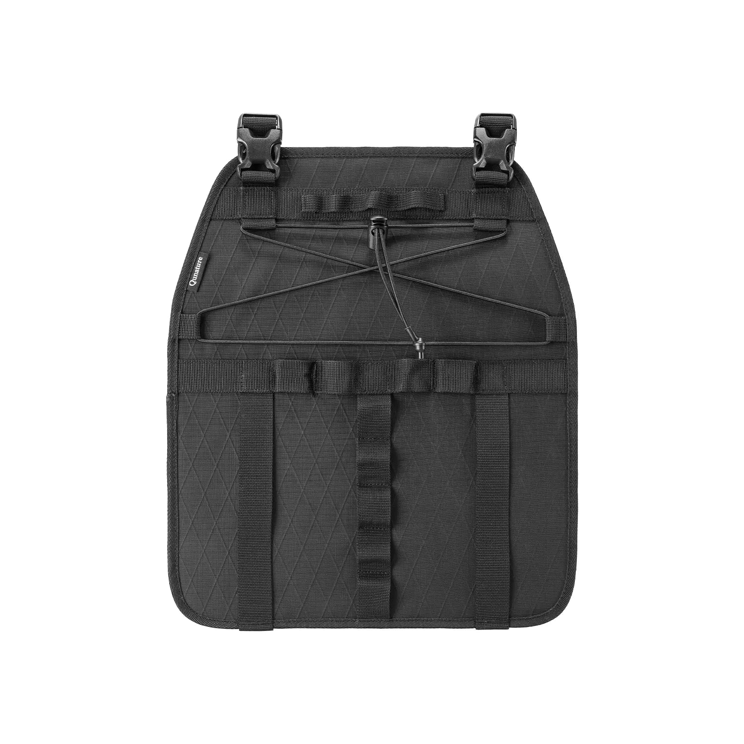 A black adjustable handlebar cradle bike bag carrier#color_black