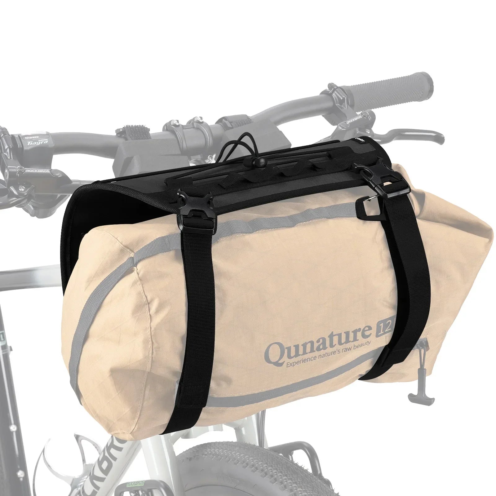 A black adjustable handlebar cradle bike bag carrier#color_black
