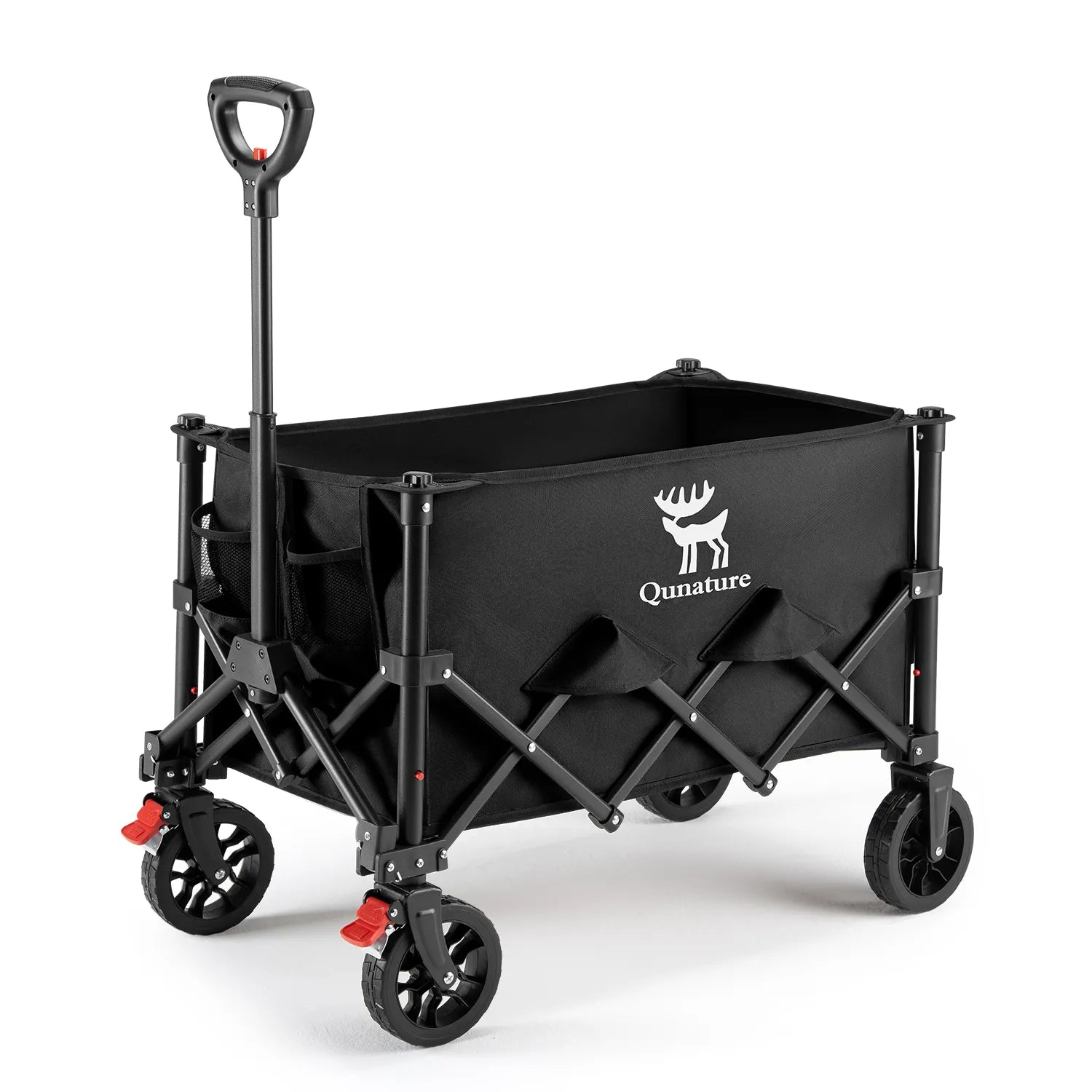 A black waterproof oxford fabric camping utility wagon