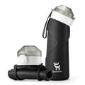 qunature 700 ml collapsible silicone water bottle #Color_Black