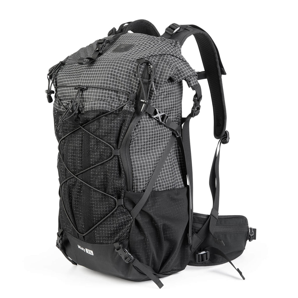 Qunature lightweight hiking backpack designed for outdoor adventures, offering comfort, durability, and practical storage options. #Color_Black