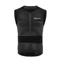 A black ski back vest with a front zipper and the brand 'Qunature' written on the upper front.