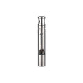Silver pen-shaped device with a brand logo on a white background