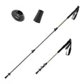 Two black hiking poles with adjustable components on a white background#Color_green