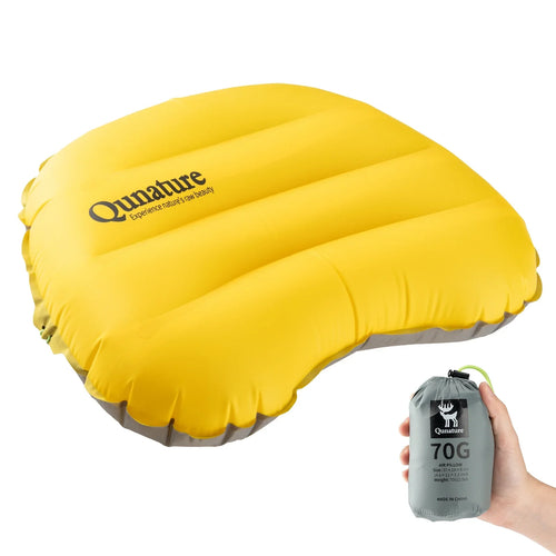 A down yellow inflatable ultra-light waterproof camping pillow#color_yellow