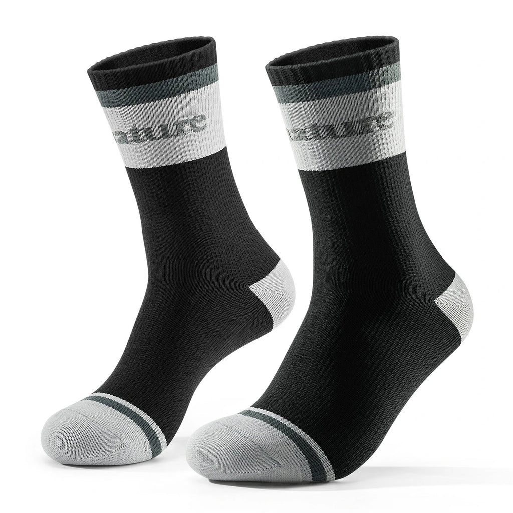 qunature mid-calf waterproof socks #Color_Black