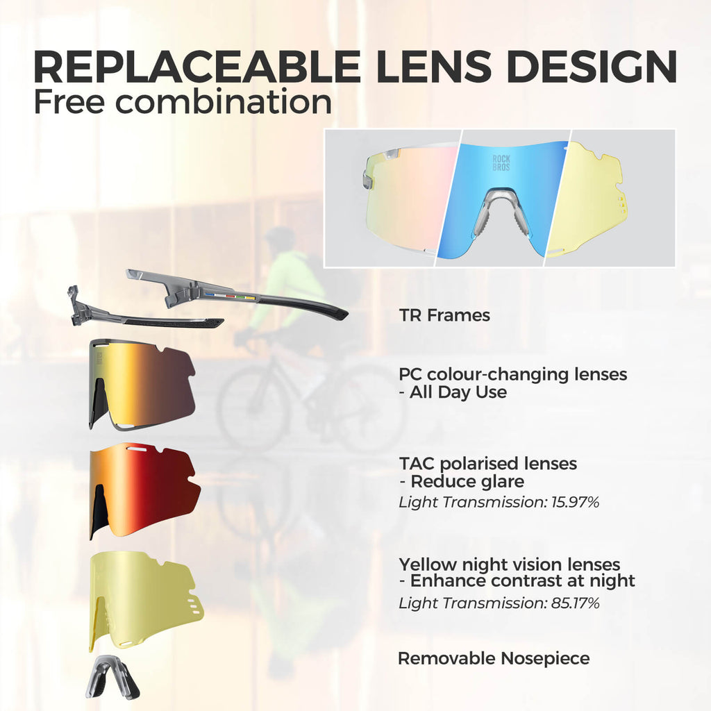 road to sky boundless photochromic cycling sunglasses with uv400 protection #Color_Black