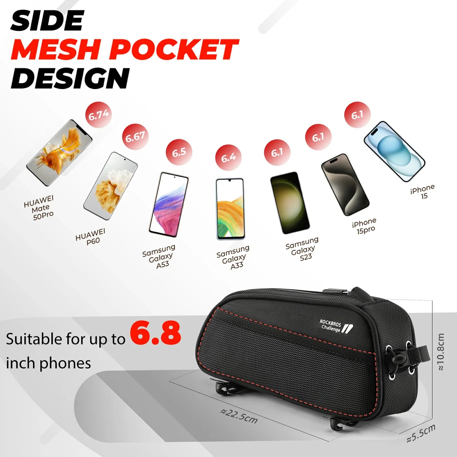 Bike Frame Bag Bicycle 1.3L