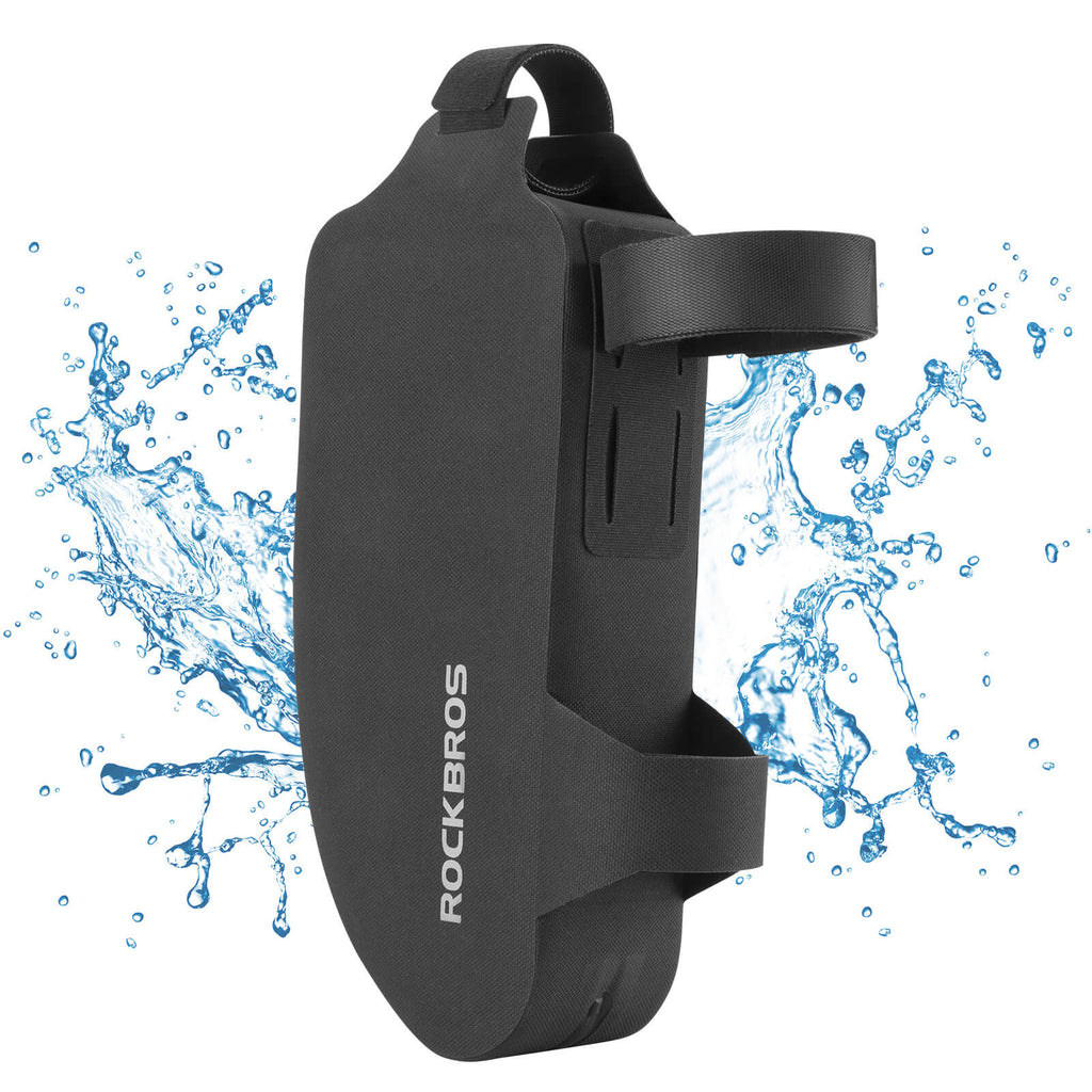 rockbros 100% waterproof bike frame bag with upgraded seamless zipper for dry and secure storage
