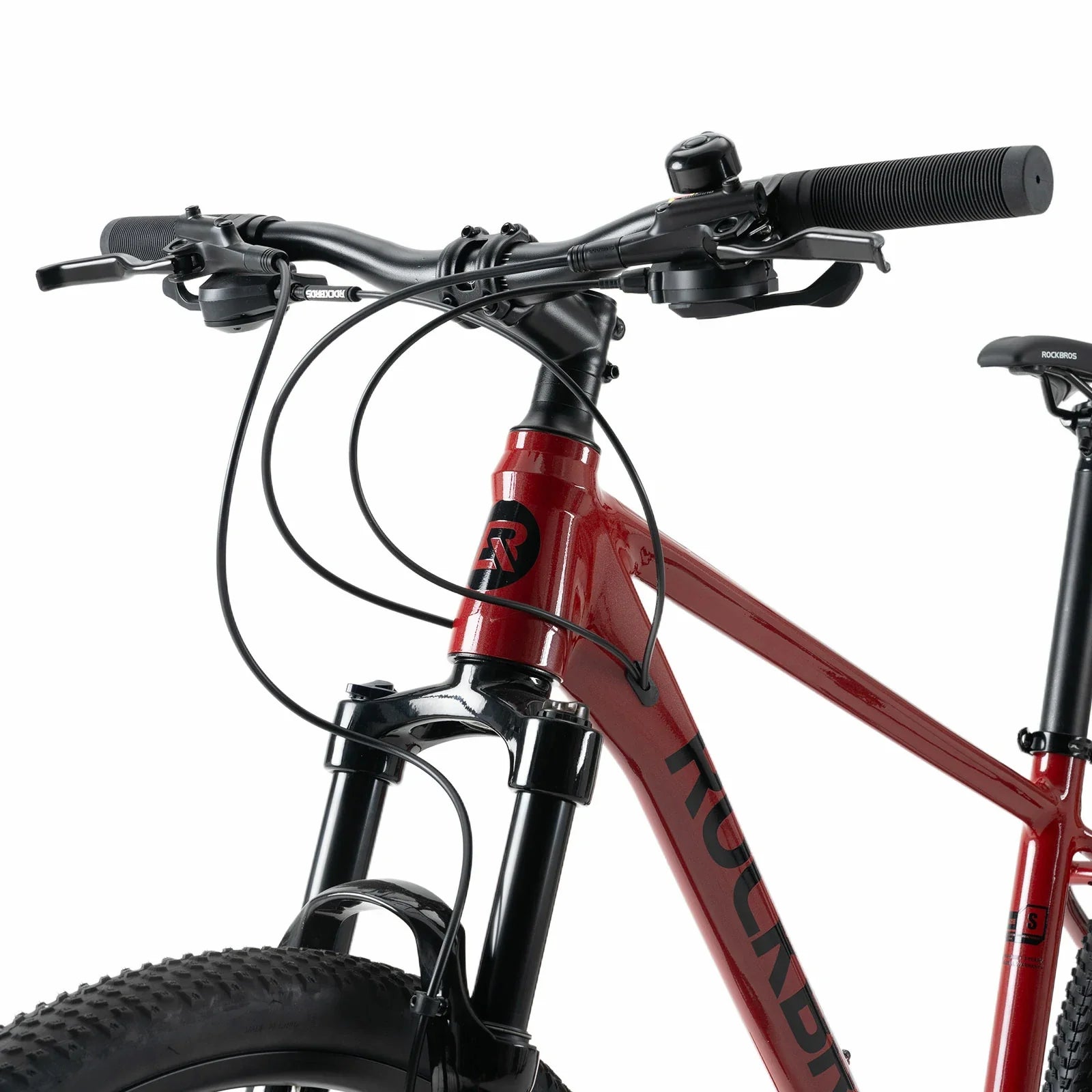 Rockbros 27.5 inch aluminium mountain bike in red with hydraulic disc brakes#color_black red