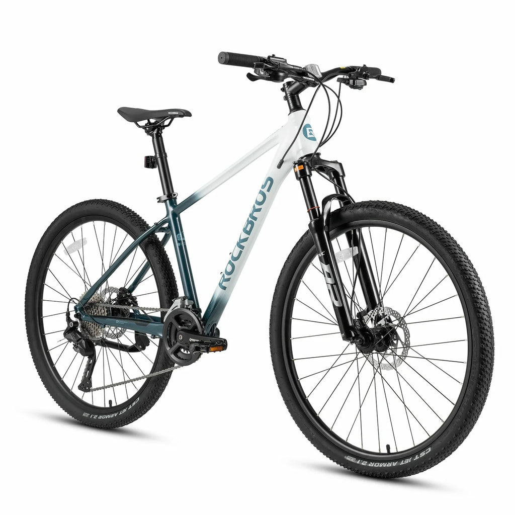 Rockbros 27.5 inch aluminium mountain bike in teal for cross-country and trail riding#color_lake teal
