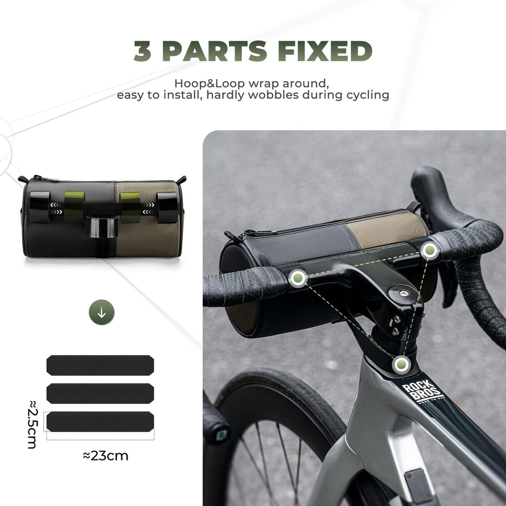ROCKBROS 1.7L bicycle handlebar bag with detachable shoulder strap, ideal for daily rides and quick-access storage on the go.