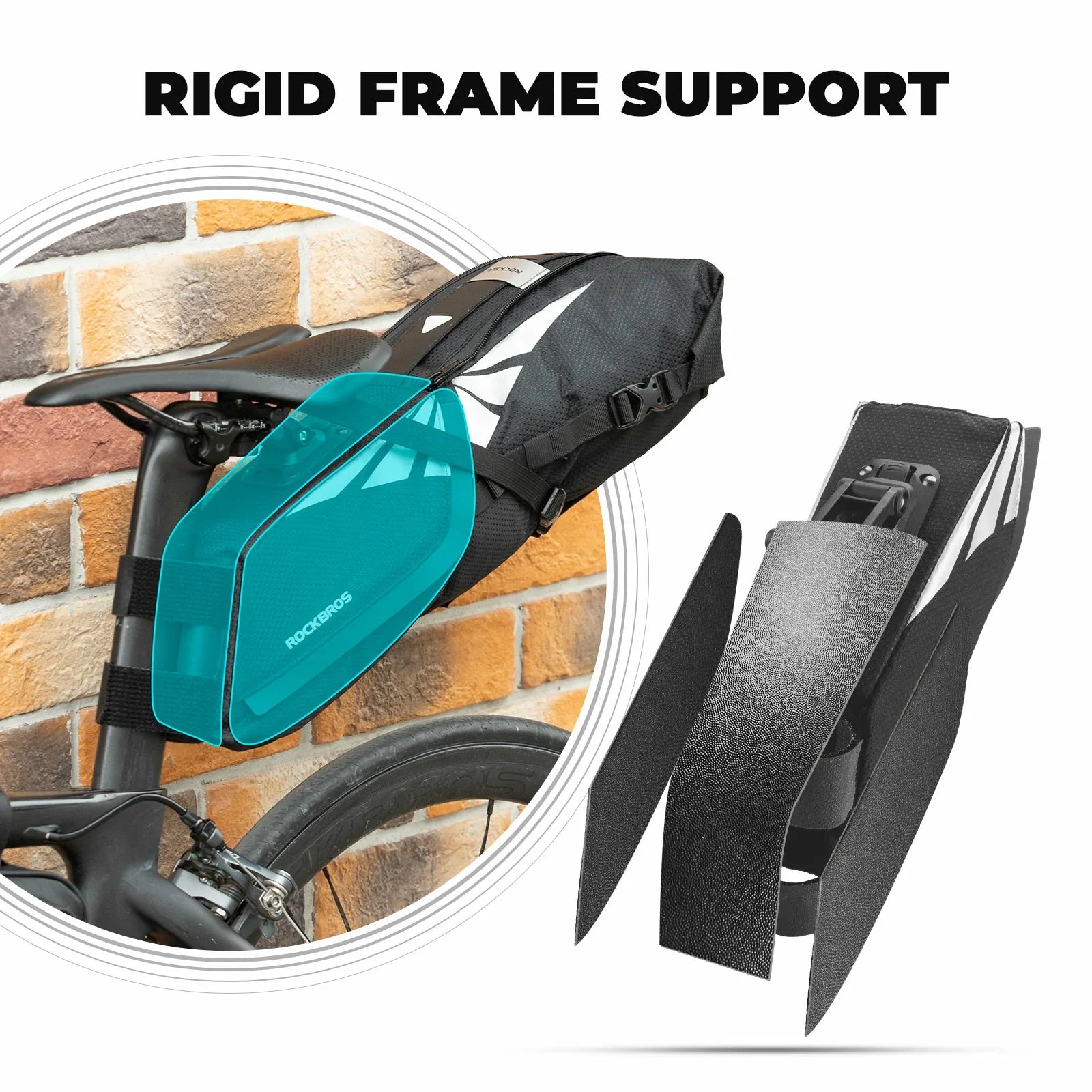 rockbros 8 l saddle bag in matte black