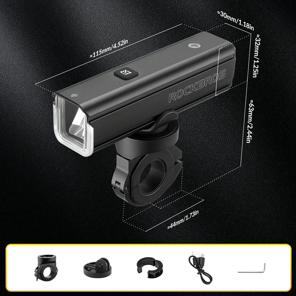 rockbros 1500-lumen aluminium front bike light
