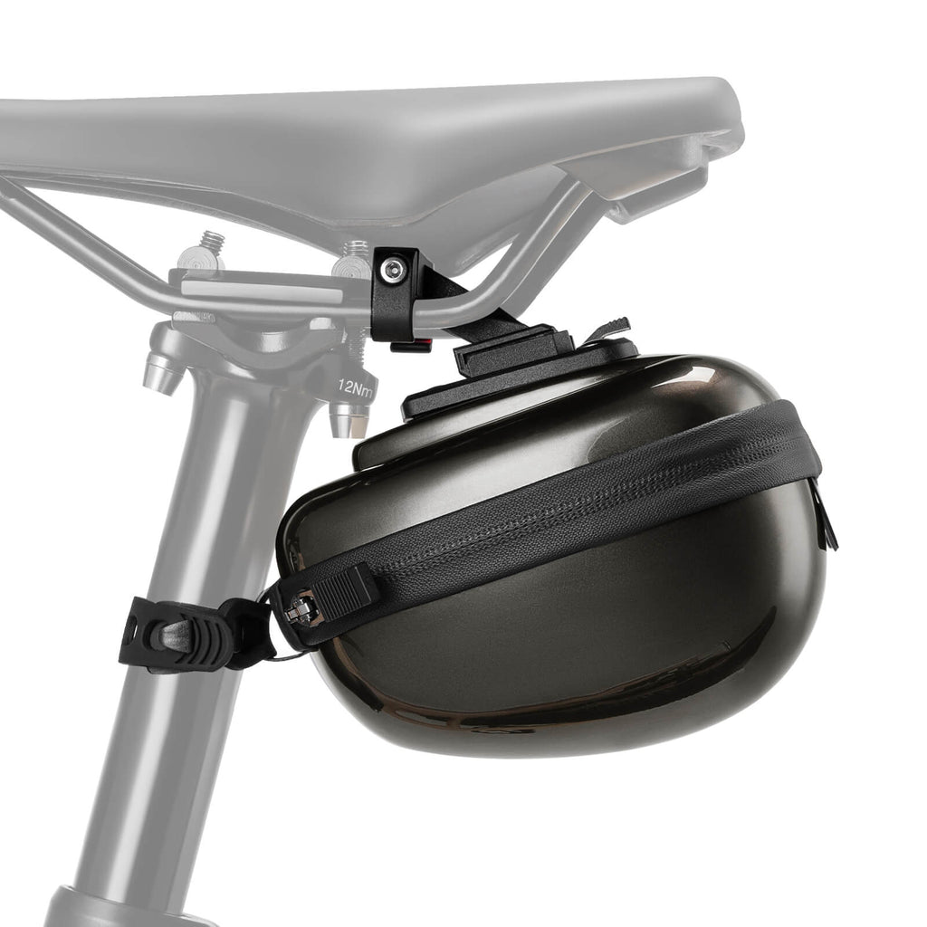 rockbros matte-black hard-shell saddle bag #Color_Black Titanium