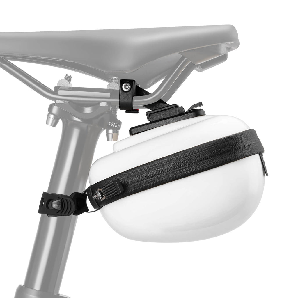 rockbros matte-black hard-shell saddle bag #Color_White