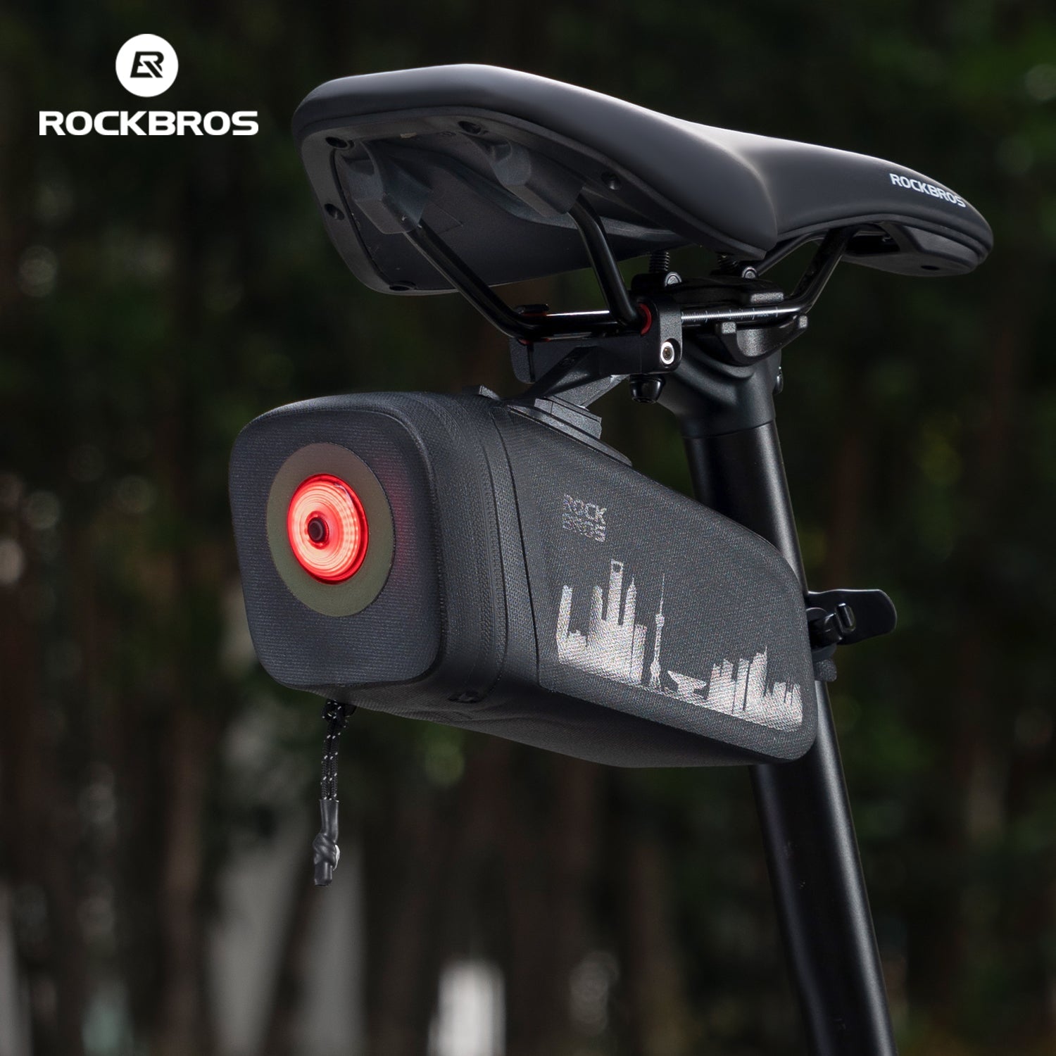 Bike Saddle Bag Waterproof with Brake Sensor Tail Light - AS-141 - ROCKBROS-UK