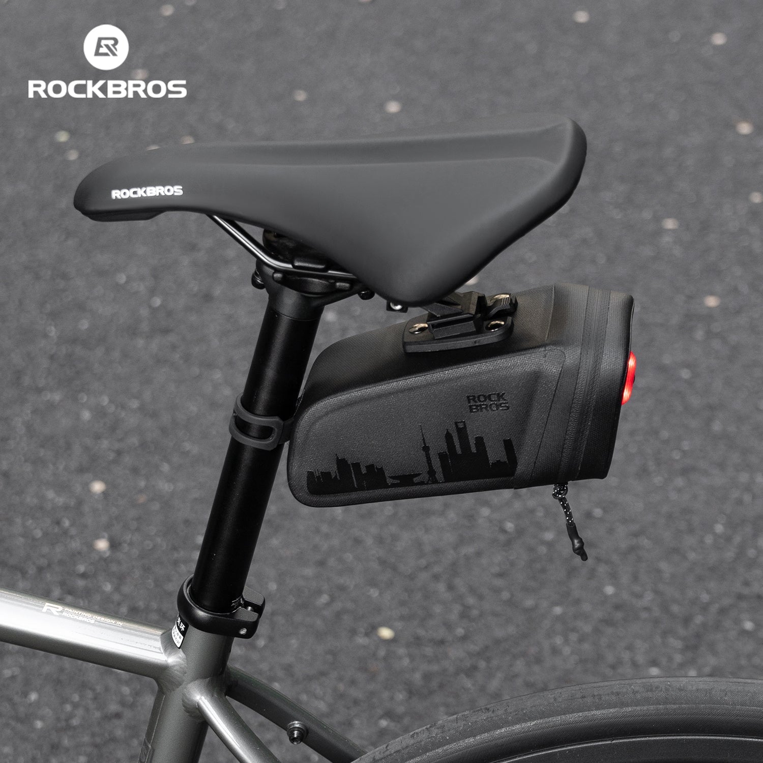 Bike Saddle Bag Waterproof with Brake Sensor Tail Light - AS-141 - ROCKBROS-UK