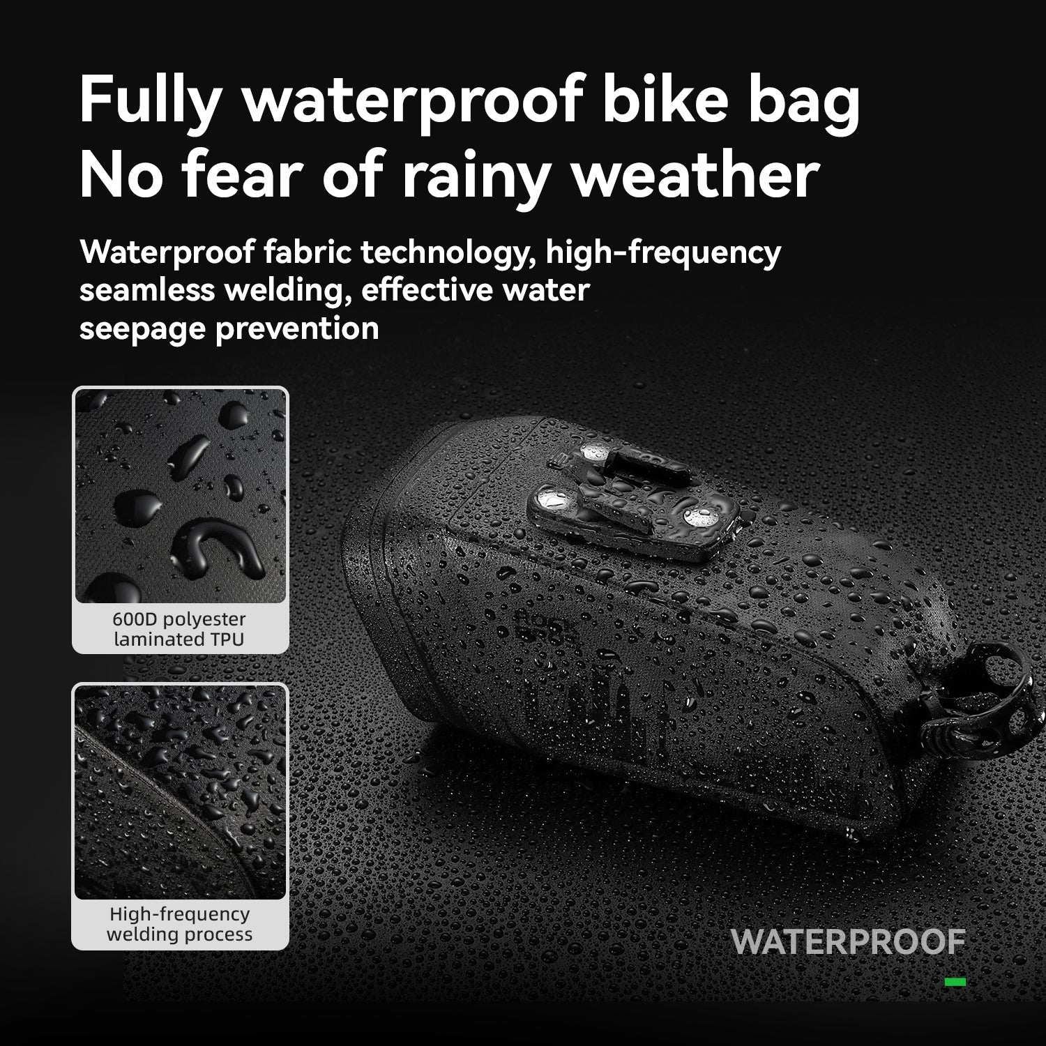 Bike Saddle Bag Waterproof with Brake Sensor Tail Light - AS-141 - ROCKBROS-UK