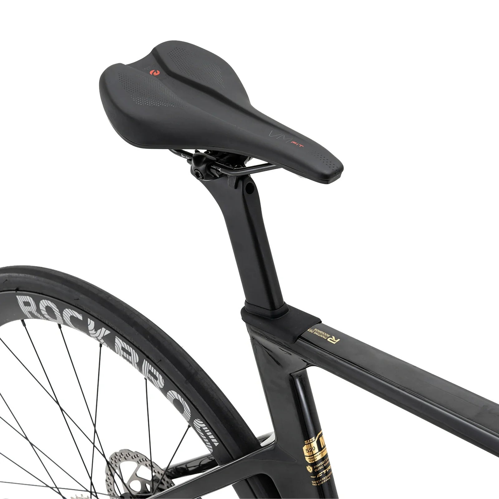 Rockbros carbon road bike in deep black with disc brakes and integrated carbon handlebar#COLOR_Shiny Black