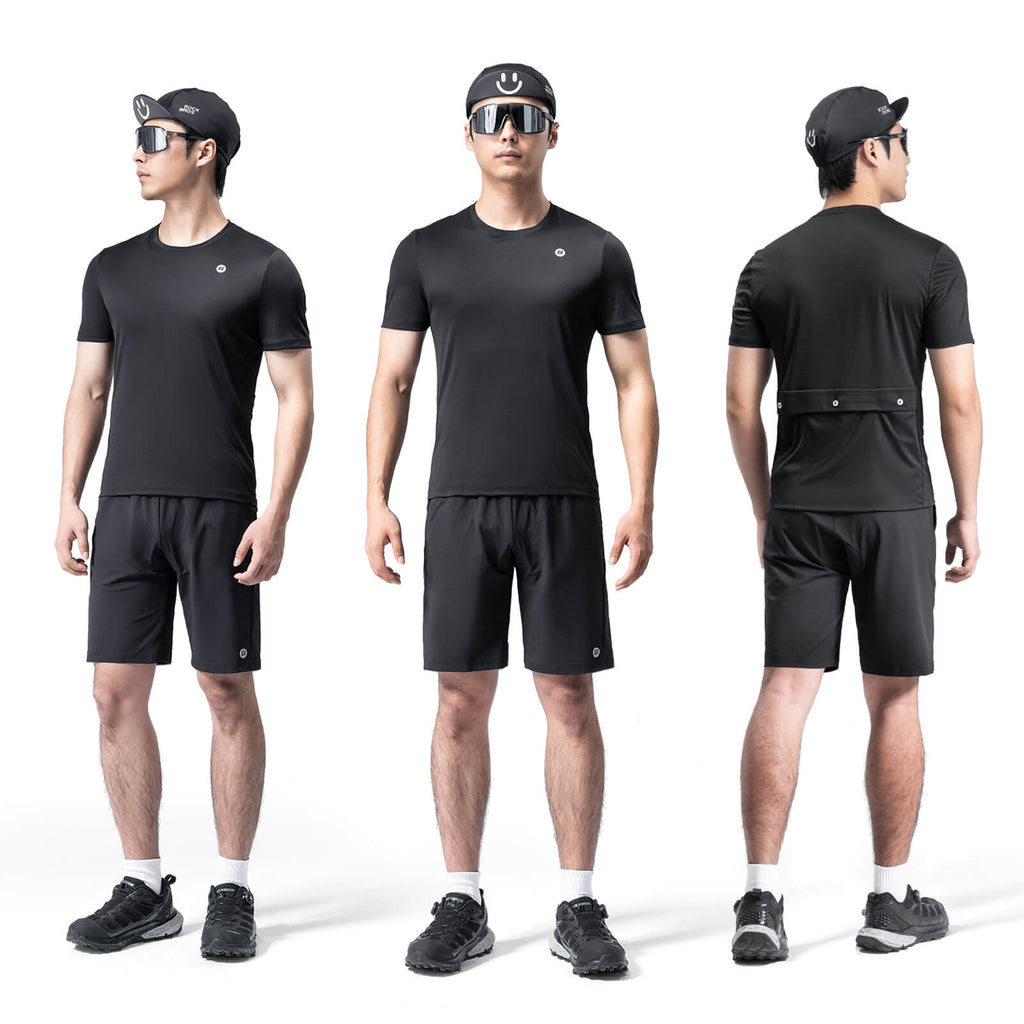 Urban lifestyle scene wearing ROCKBROS Cityride commuter cycling shorts.