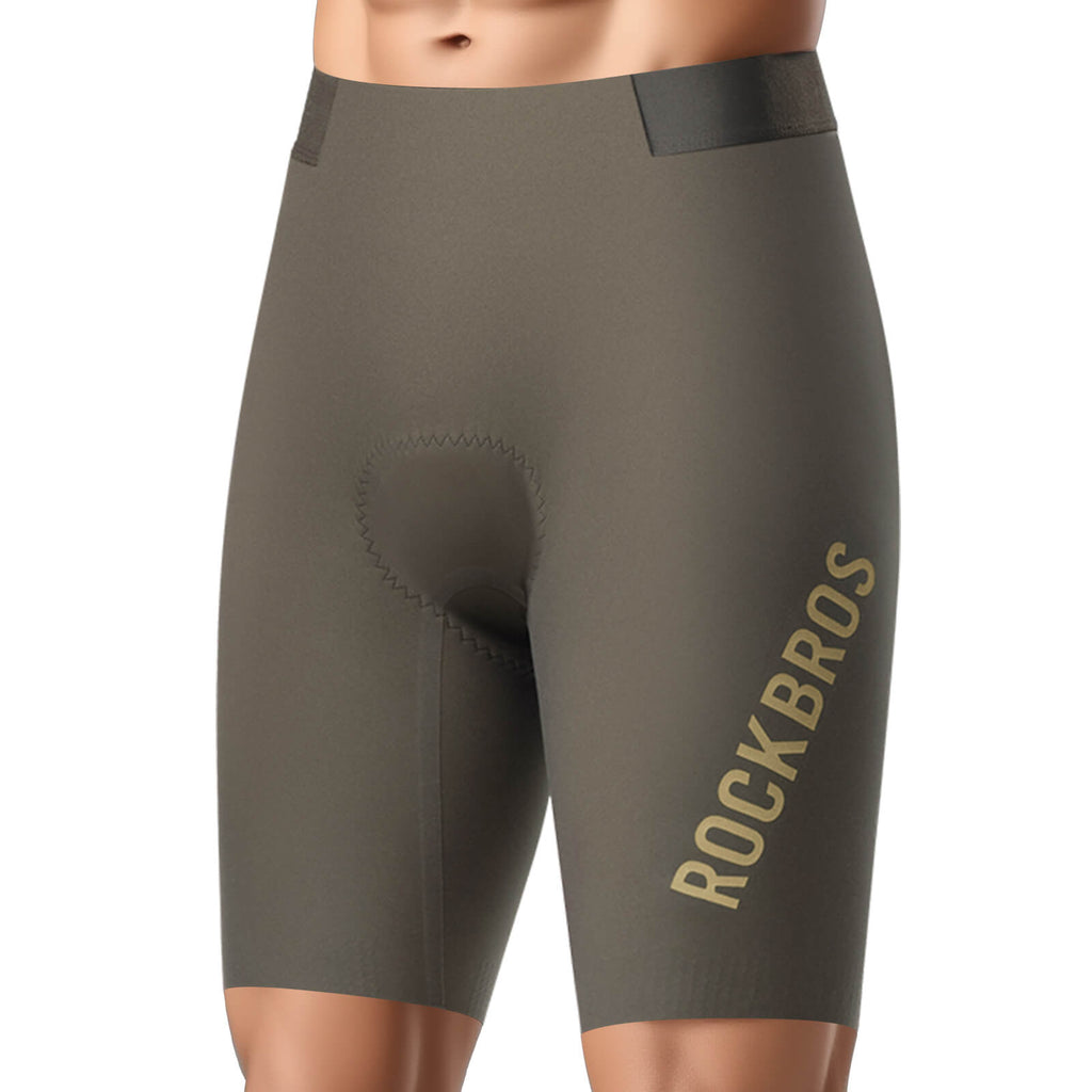 ROCKBROS men's cycling waist shorts YDDK012 with DOLOMITI pads, designed for comfort and support on long-distance rides. #Color_Brown