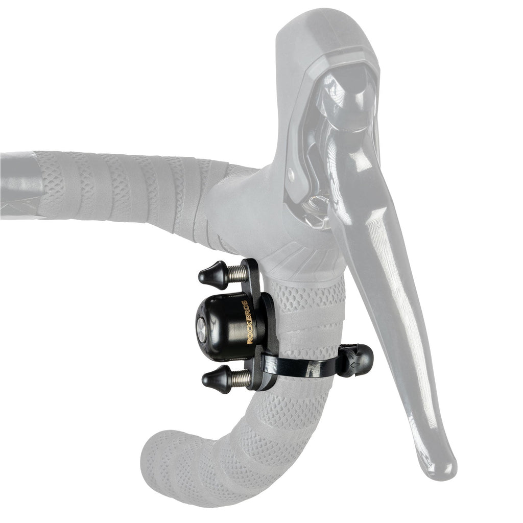 ROCKBROS dual hammer bike bell with loud, crisp sound and durable design for enhanced safety on busy roads. #Color_Black